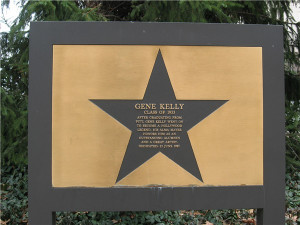 Plaque honoring Gene Kelly at his alma mater, the University of ...