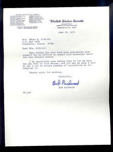 Bob Packwood U S Senator June 30 1971 Washington DC