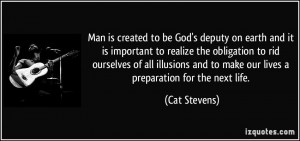 Man is created to be God's deputy on earth and it is important to ...