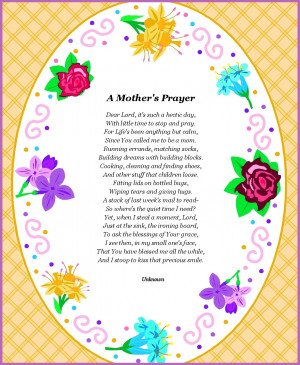 Mothers Prayer Poem. Christian Benedictions Blessing Prayers. View ...