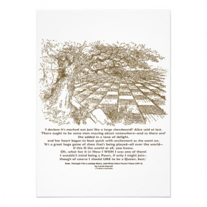 Large Chessboard Alice Through Looking Glass Quote Invite
