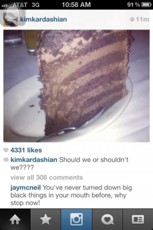 Kim Kardashian got pwned on her Instagram chocolate cake photo