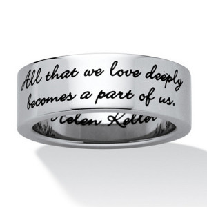 Inspirational Helen Keller Quote Message Ring in Stainless Steel is ...