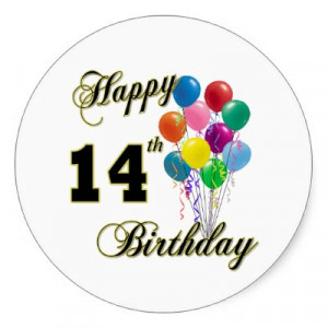 happy_14th_birthday_gifts_and_birthday_apparel_sticker ...