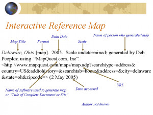 Citation diagram illustrating how to cite an interactive reference map ...