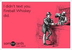 didn't text you. Fireball Whiskey did. | Weekend Ecard | someecards ...