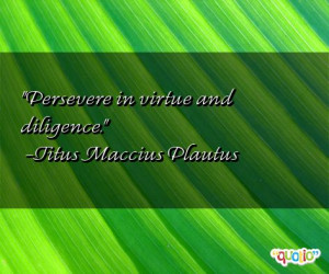 Persevere in virtue and diligence .