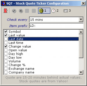 The configuration screen consists of three parts, the quote formats ...