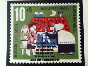 German Stamp with quote from Roald Dahl's 