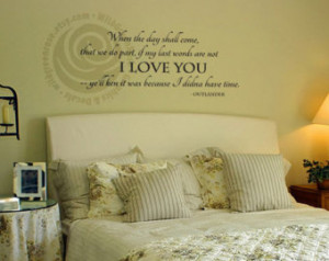 love you quote - wall decal - outlander inspired