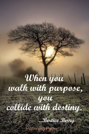 When You Walk with Purpose, You Collide with Destiny...