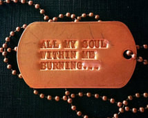 All My Soul- Dog Tag Necklace - Edgar Allen Poe - Quote - Men's ...
