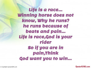 Winning horse does not know, Why he runs?...