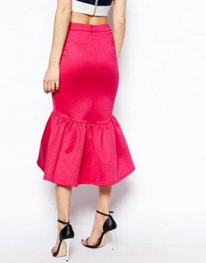 -pencil-skirt-in-textured-bandage-with-peplum-hem-mid-length-skirts ...