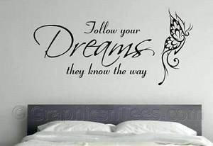 Family-Wall-Sticker-Inspirational-Quote-Follow-Your-Dreams-Butterfly ...