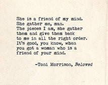 Toni Morrison Beloved Quote. Inspir ational Art Print. Typographic ...