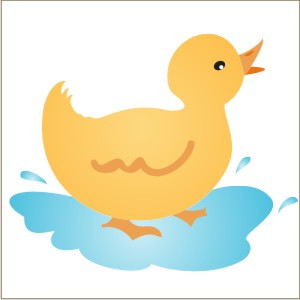 Lil' Rubber Ducky Stencil-rubber ducky, kids bathroom