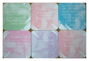 Dr. Seuss Quotes Set of 6 - Drink Coasters - Personalized Paper Drink ...