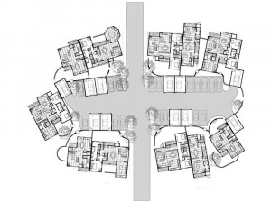 Typical housing cluster with eleven houses