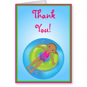 File Name : african_american_girl_pool_thank_you_note_card ...