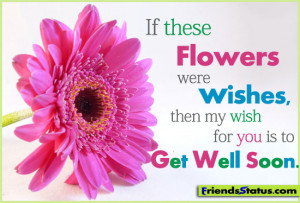 ... these flowers were wishes, then my wish for you is to get well soon