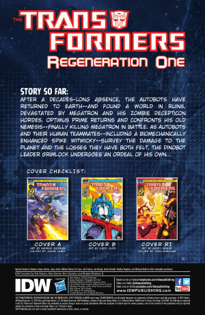 Transformers Regeneration One Preview