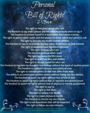 Personal Bill of Rights