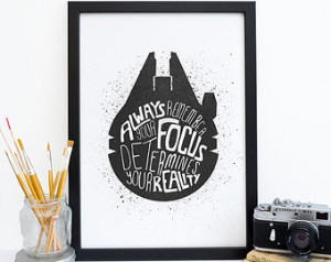 ... Sci Fi Poster, Geekery Print, Black & White, Typography Movie Quote