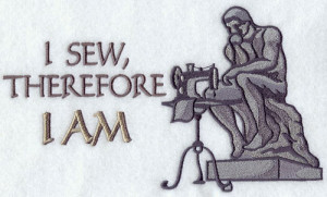The Thinker and sayings about crafting machine embroidery design.