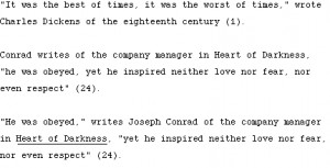 Rule: direct quotes of prose running more than four typed lines are ...