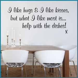 Like Hugs & I Like Kisses Funny Kitchen ~ Wall sticker / decals
