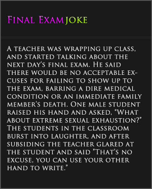 Funny College Final Exam Quotes Final exam joke college quote