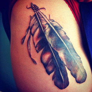 Collection of Eagle Feather Tattoos