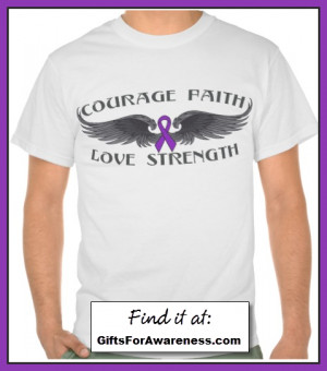 Pancreatic Cancer Courage Faith Love and Strength Shirts