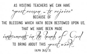 Visiting teachers are instruments in the hands of God