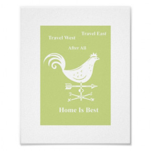 kitchen Decor Weather Hen/Rooster Cute Saying Poster