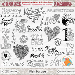Valentine Word Art, Valentine Doodles, Love Quotes & Sayings ...