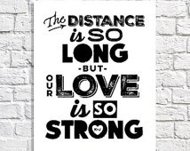 Long Distance Relationship Gift Lov e Quote Print Boyfriend Present ...