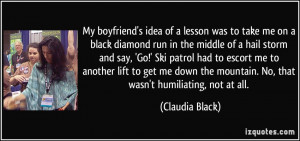 My boyfriend's idea of a lesson was to take me on a black diamond run ...