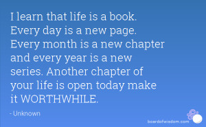 ... year is a new series. Another chapter of your life is open today make