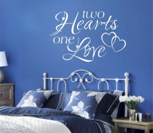 Romantic Vinyl Wall Lettering Quote Two Hearts by WallsThatTalk, $13 ...