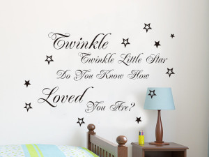 twinkle little star English song lyric quote wall stickers Stars ...
