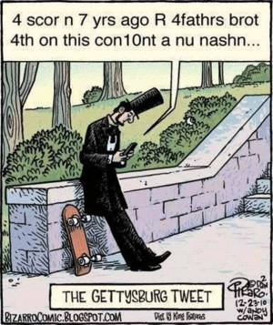 Lincoln tweeting Gettysburg address
