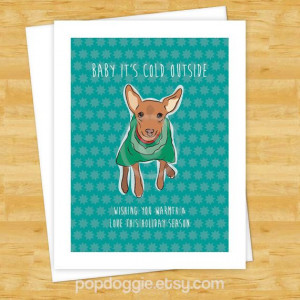 Dog Christmas Cards Red Miniature Pinscher Says Baby by PopDoggie, $3 ...