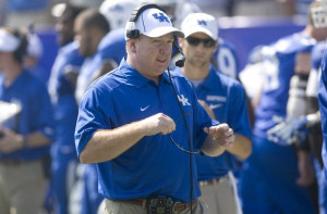 Wildcats head coach Mark Stoops before the game against the Miami ...