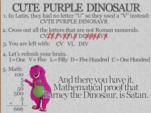 Funny Barney Dinosaur Joke Satan Picture
