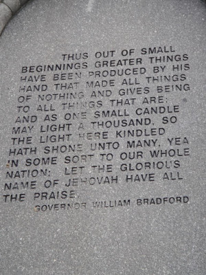 Quote on Forefather's monument from Mayflower passenger Image
