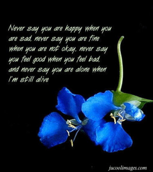 Never Say You Are Happy when You are Sad ~ Friendship Quote