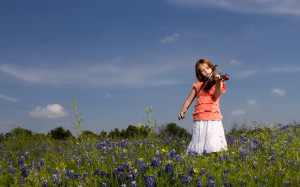 Cute Girl Playing Violin
