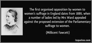... against the proposed extension of the Parliamentary suffrage to women